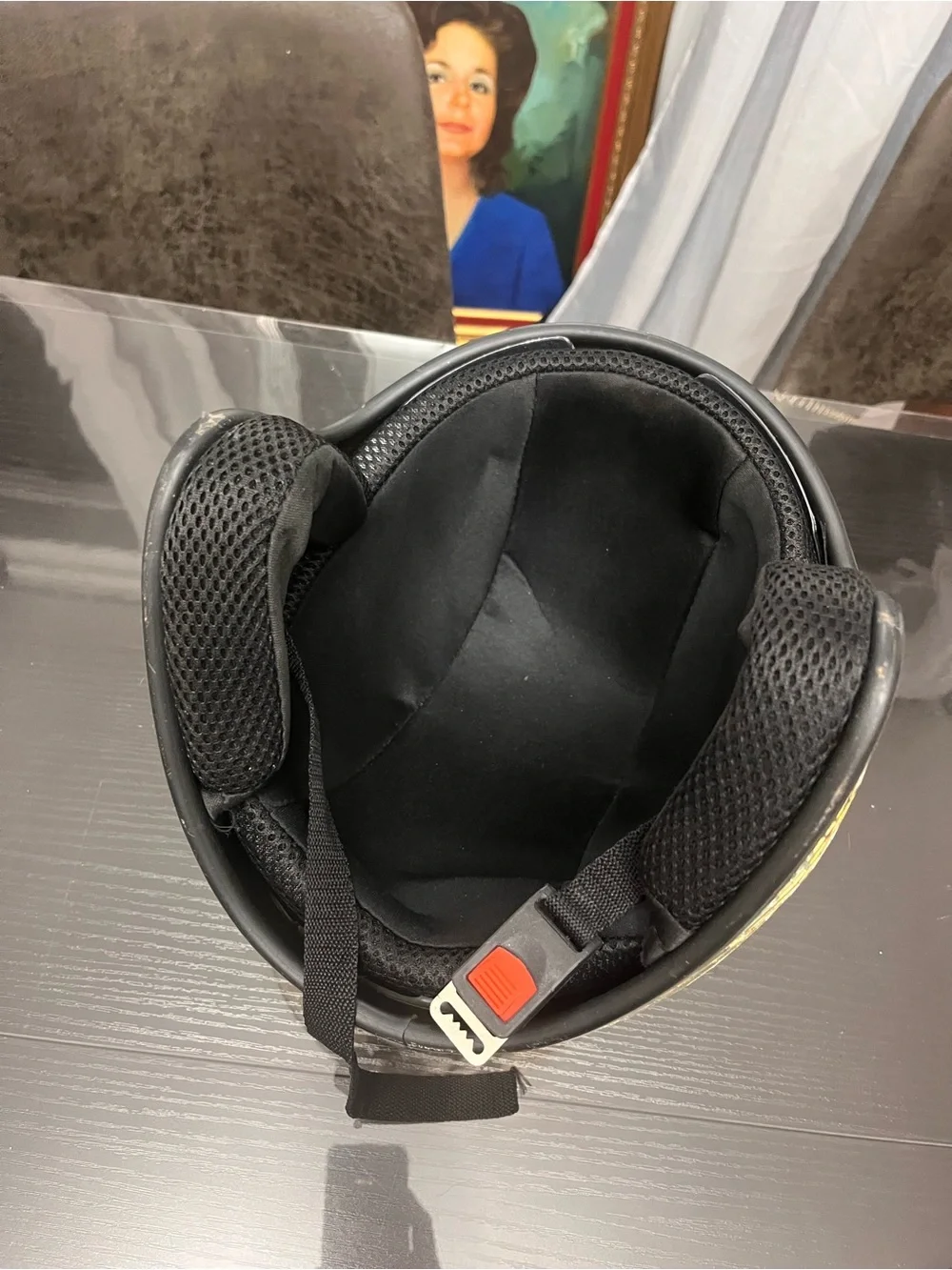 Gold Helmet with Mirrored Tile Design